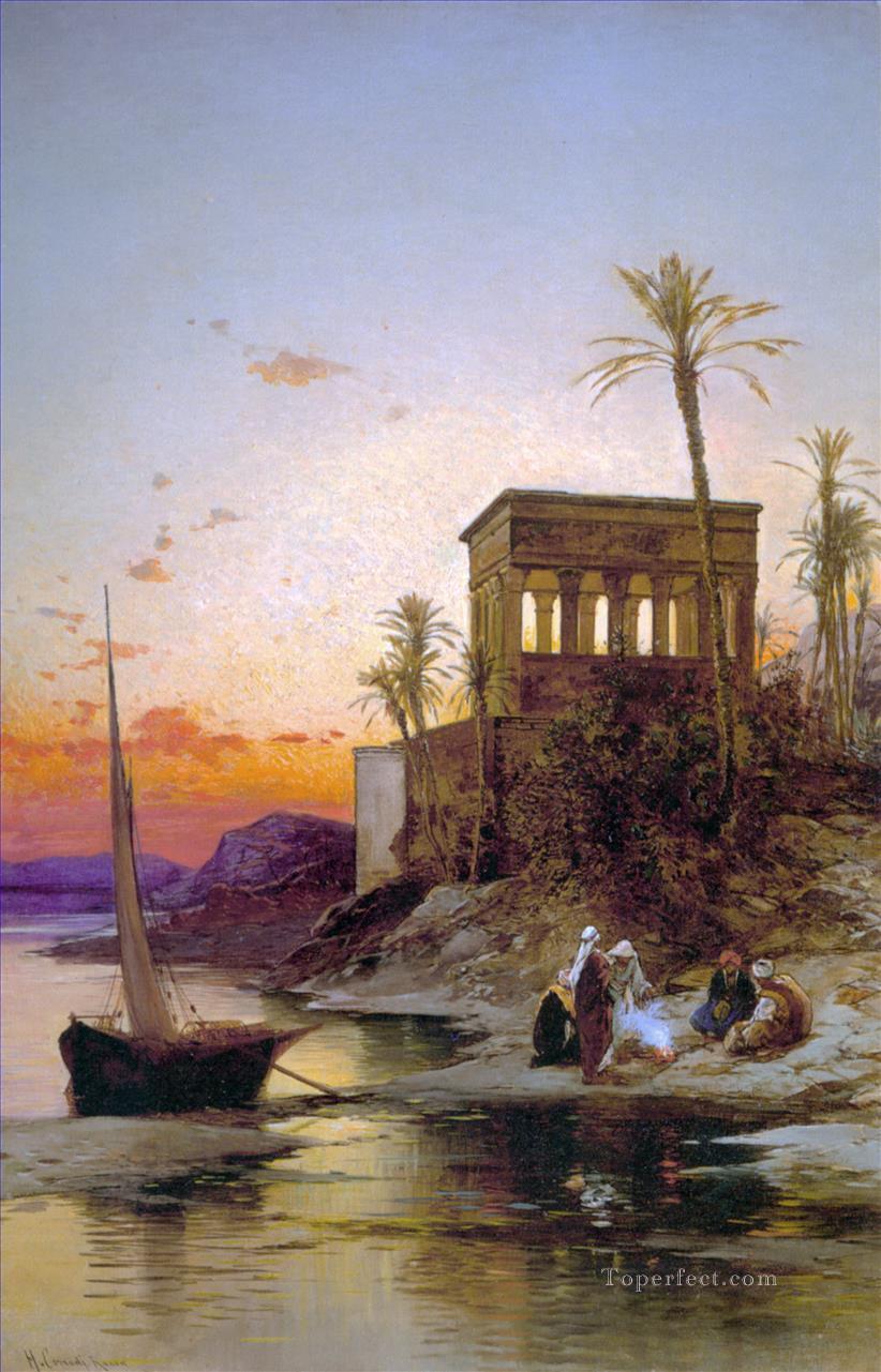 Hoguera Hermann David Salomon Corrodi paisaje orientalista Pintura al óleo